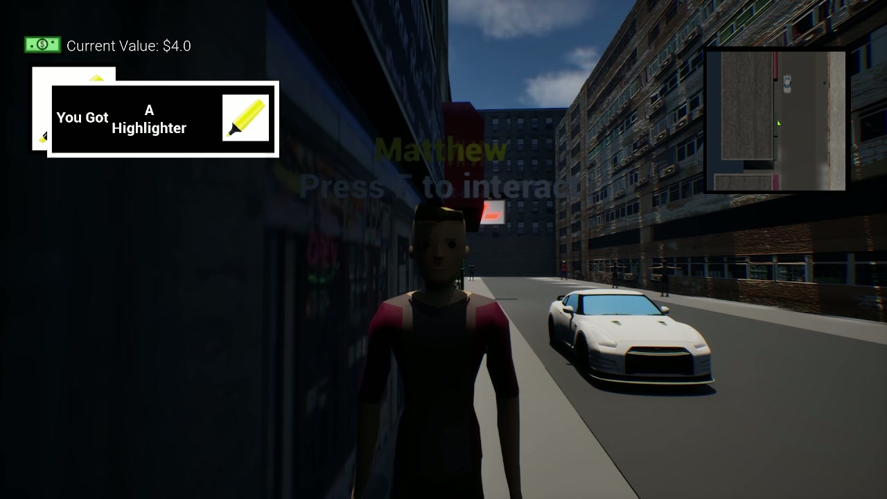 In-game HUD showing Current Value $4.0 and a You Got A Highlighter pickup card.