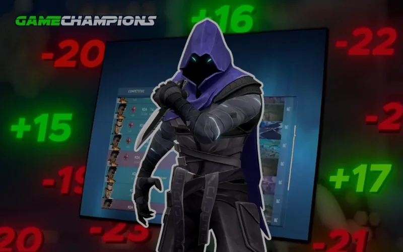 Illustration of hidden matchmaking rating gains and losses across competitive games.